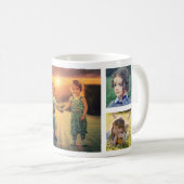 オリジナルの家族写真コラージュモノグラム名 コーヒーマグカップ (正面右)