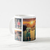 オリジナルの家族写真コラージュモノグラム名 コーヒーマグカップ (正面左)