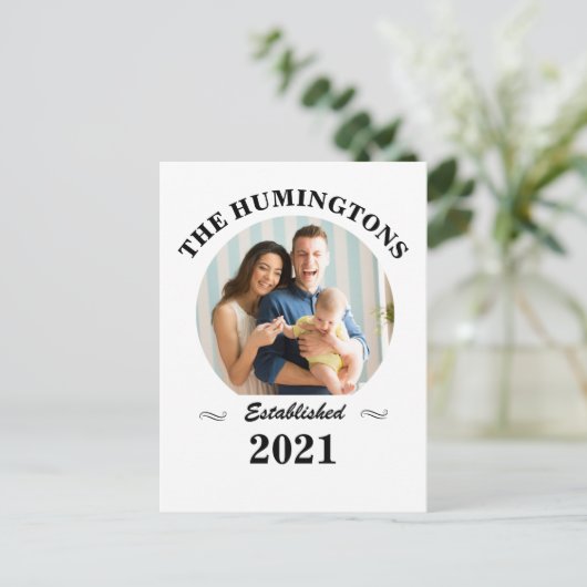 オリジナルの家族名、写真、創立年 ポストカード (スタンド正面)