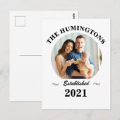 オリジナルの家族名、写真、創立年 ポストカード (正面/裏面)