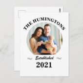 オリジナルの家族名、写真、創設年 ポストカード (正面/裏面)