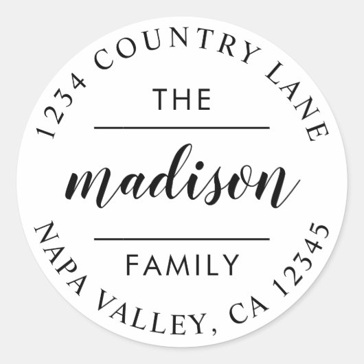 オリジナルの差出人住所スタンプを作成 | サークルスクリプト ラウンドシール (正面)