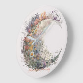 オリジナルの幻想的な春の花のクレセントムーンデザイン ラージ壁時計 (傾斜)