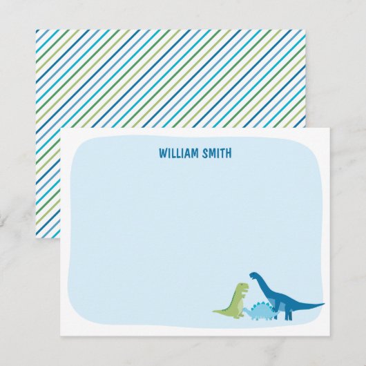 オリジナルの恐竜カード ノートカード (正面/裏面)