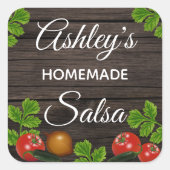 オリジナルの手作りサルサラベル スクエアシール (正面)