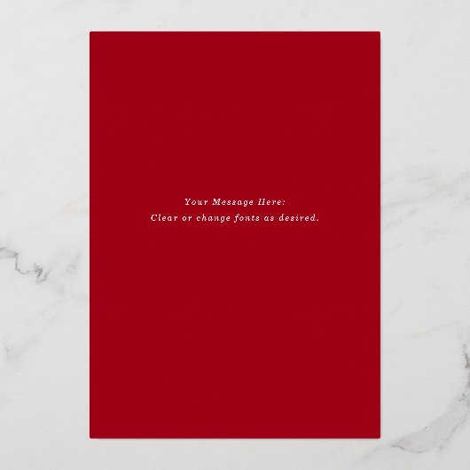 オリジナルの手書き文字の季節の挨拶 箔シーズンカード (裏面)