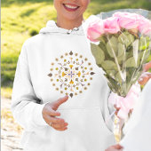 オリジナルの押し花を使ったボタニカルサークルデザイン パーカ