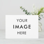 オリジナルの招待状をデザイン 黒白 5" x 7" 招待状 (スタンド正面)