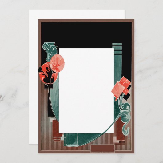 オリジナルの招待状を作成 - アートデコ 招待状 (正面/裏面)