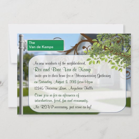 オリジナルの新築祝いパーティー招待状 招待状 (正面)