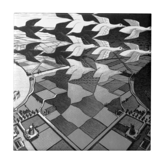 オリジナルの有名なドロー「昼と夜」 タイル (正面)