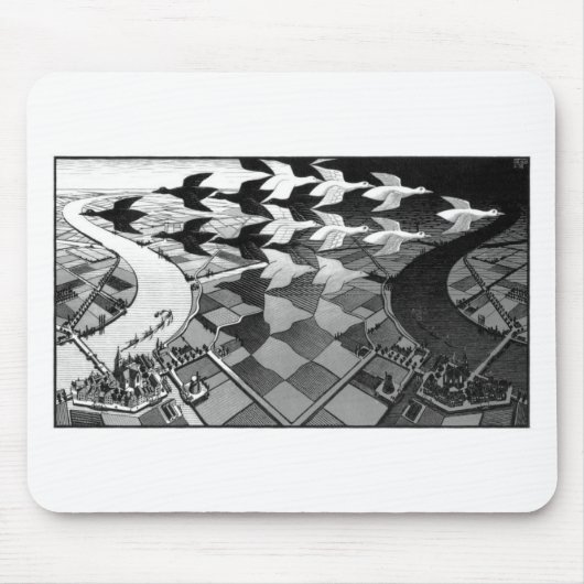 オリジナルの有名なドロー「昼と夜」 マウスパッド (正面)