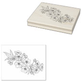 オリジナルの桜の花の枝 ラバースタンプ (押印)