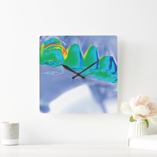 オリジナルの歯のデザインの歯科医の柱時計 スクエア壁時計 (ホーム)