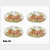 オリジナルの水の色のスケッチカボチャ 楕円形シール (シート)