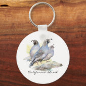 オリジナルの水の色カリフォルニアウイル。鳥 キーホルダー (正面)