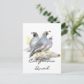 オリジナルの水の色カリフォルニアウイル。鳥 ポストカード (スタンド正面)