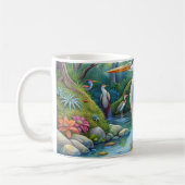 オリジナルの水の色素晴らしブルーヘロンバードマグ コーヒーマグカップ (左)