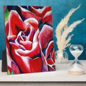 オリジナルの水彩画のバラのアート作品 フォトプラーク (側面)