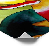 オリジナルの水彩画の花アート - ティー ローズ ポスター (角)