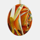 オリジナルの水彩画アート - イエローローズ セラミックオーナメント (右)