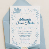 オリジナルの洗礼招待状（鳩と星） 招待状