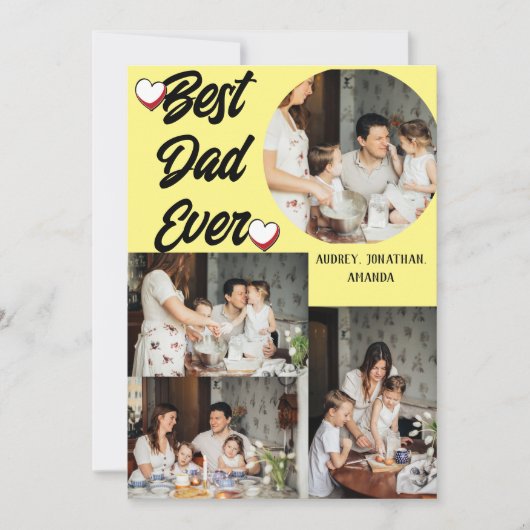 オリジナルの父の日、4枚の写真のコラージュ シーズンカード (正面)
