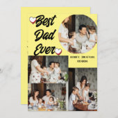 オリジナルの父の日、4枚の写真のコラージュ シーズンカード (正面/裏面)