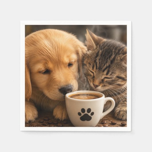 オリジナルの犬と猫のグッズを作ろう スタンダードカクテルナプキン (正面)