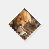 オリジナルの犬と猫のグッズを作ろう スタンダードカクテルナプキン (角)
