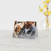 オリジナルの犬の父の日写真カード カード (黄色い花)