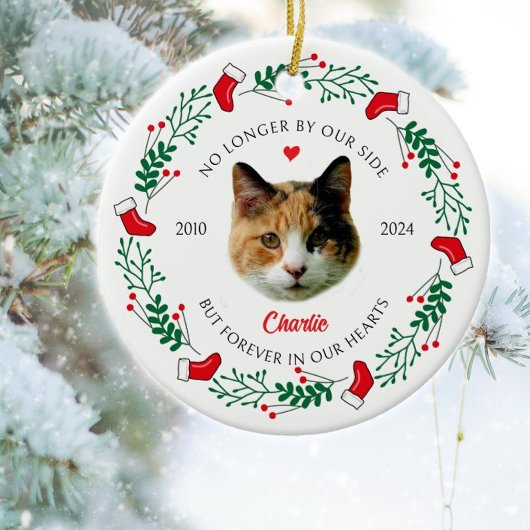 オリジナルの猫のメモリアルクリスマス飾り セラミックオーナメント