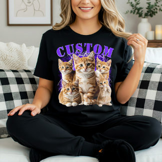 オリジナルの猫またはペットの90年代ブートレグTシャツを作成 Tシャツ