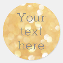 オリジナルの画像テキストステッカー ゴールドスパークル グリッターを作成 ラウンドシール