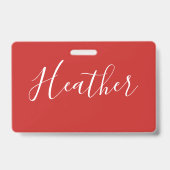 オリジナルの白いスクリプトを赤で バッジ (裏面)