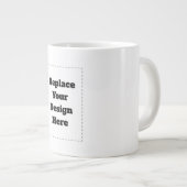 オリジナルの白い ジャンボコーヒーマグカップ (正面右)