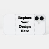オリジナルの白 iPhone 16ケース (裏面横)
