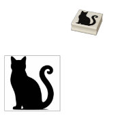 オリジナルの神秘的な黒猫の子猫グッズを作成 ラバースタンプ (押印)