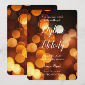 オリジナルの秋のゴールドボケウェディングを作成 招待状 (正面/裏面)