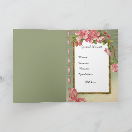 オリジナルの精神的な花束の祈りカードを作成する カード (内部)