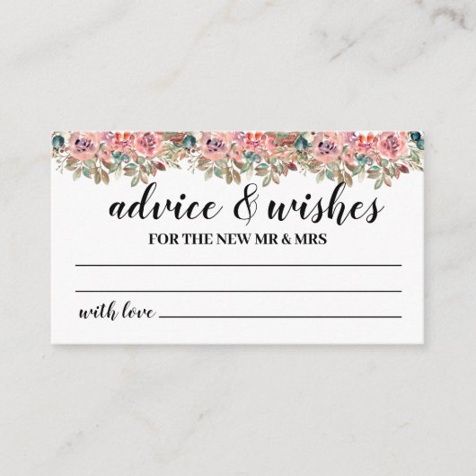 オリジナルの結婚アドバイスとメッセージカードを作成 アドバイスカード (正面)