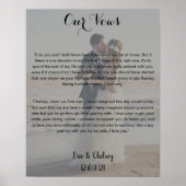 オリジナルの結婚式写真と誓いの文が薄い灰色で表示  ポスター (正面)