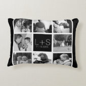 オリジナルの結婚式写真コラージュモノグラムを作成 アクセントクッション (裏面)