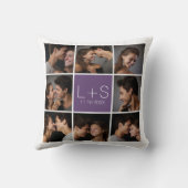 オリジナルの結婚式写真コラージュモノグラムを作成 クッション (裏面)