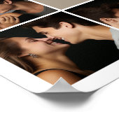 オリジナルの結婚式写真コラージュモノグラムを作成 ポスター (角)