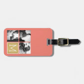 オリジナルの結婚式写真コラージュモノグラムを作成 ラゲッジタグ (正面横)