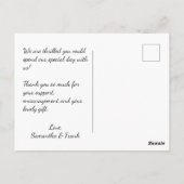 オリジナルの結婚式写真 ポストカード (裏面)