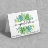 オリジナルの結婚祝いメッセージの葉 カード