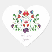 オリジナルの花のラブメッセージ ハートシール (正面)