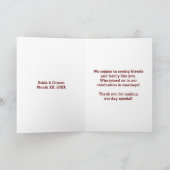 オリジナルの花嫁と花婿の感謝を伝えるウェディングカード サンキューカード (内部)